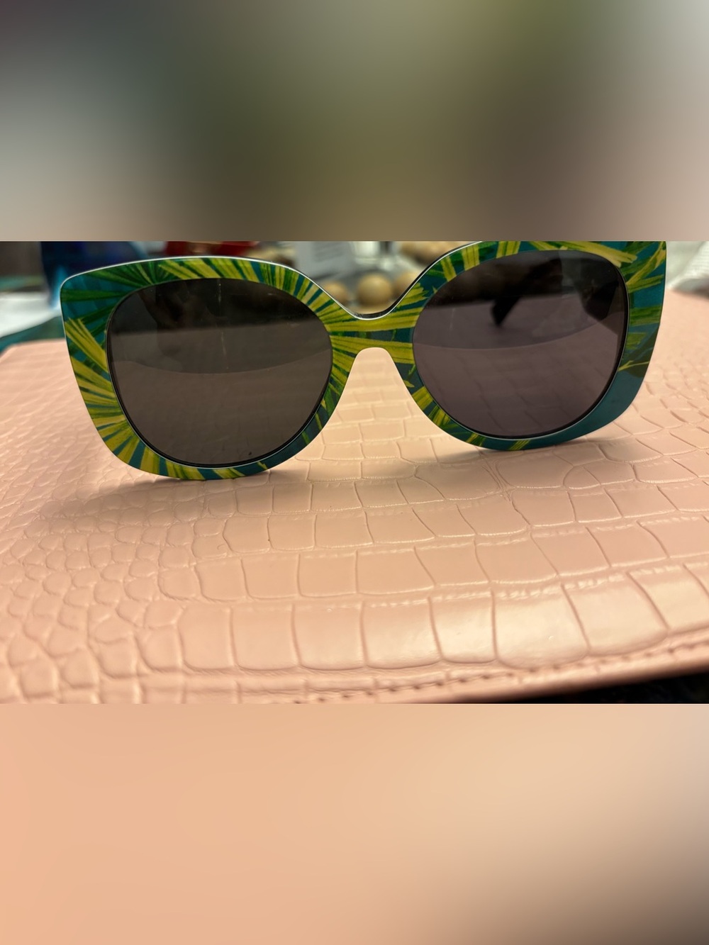 Versace Stylish Green Patterned Round Sunglasses - Women Accessories